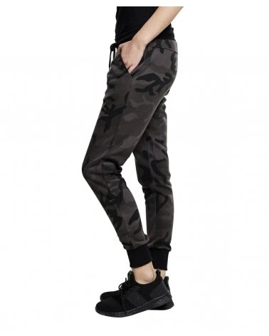 Pantalon Jogging camouflage Dark Camo Femme URBAN CLASSICS - vue de profil | SPECIALFORCE
