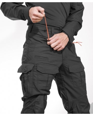 Modèle resserrant le cordon de son pantalon tactique haute qualité noir - Zoom Cordon de relevage de genouillère