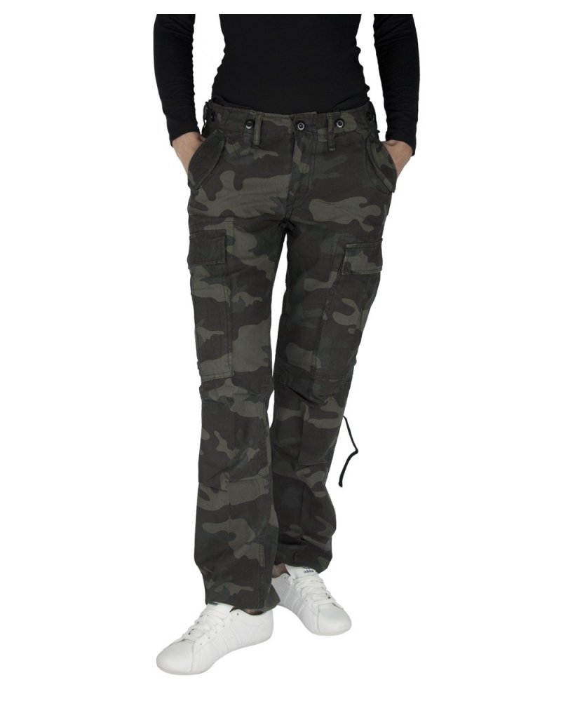 Pantalon Treillis Femme Militaire M-65 BRANDIT Black camo