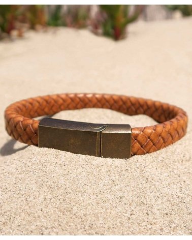 Bracelet Vintage Tressé marron clair