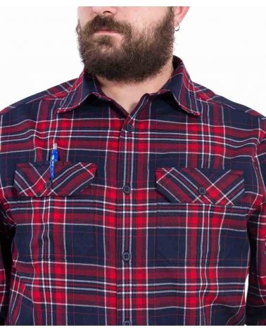Chemise PENTAGON Drifter Rouge/Bleu - zoom double poches | SPECIALFORCE