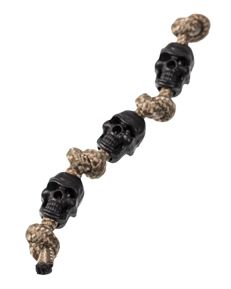 Frein de Cordon "Skull" noir MIL-TEC sur cordon coyote | SPECIALFORCE