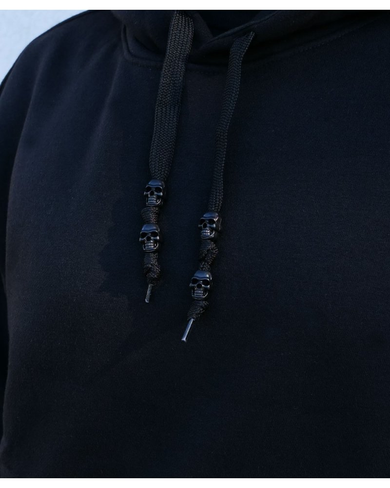 Frein de Cordon "Skull" noir sur Sweat à capuche noir| SPECIALFORCE
