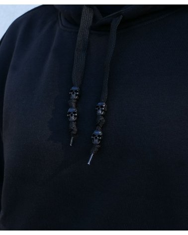 Frein de Cordon "Skull" noir sur Sweat à capuche noir| SPECIALFORCE