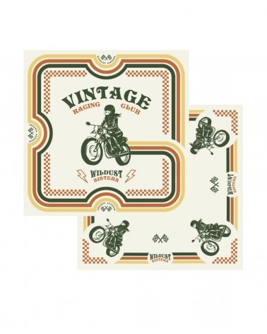 Foulard Moto Femme "Vintage Racer" WILDUST - vue des deux faces | SPECIALFORCE