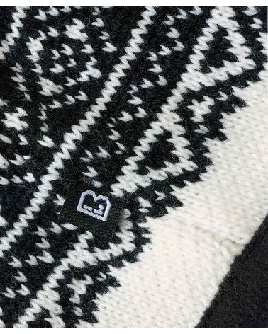 Bonnet Norvégien "Snow" BRANDIT - blanc - zoom motifs et ajustement élastique | SPECIALFORCE
