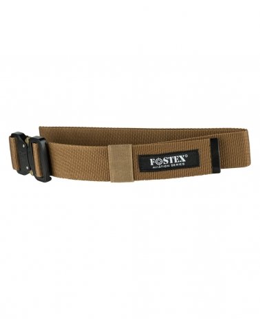 Ceinture Rapide Tactique FOSTEX - coloris coyote - vue latérale et zoom sur étiquette Logo FOSTEX | SPECIALFORCE