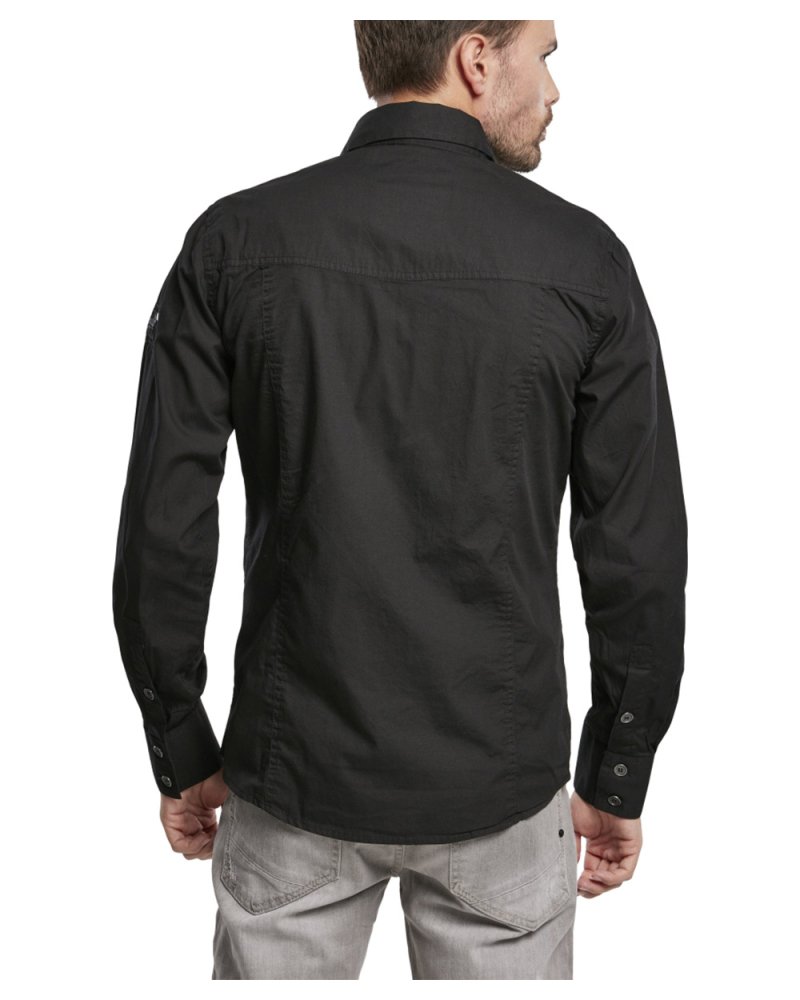 Chemise Homme SlimFit BRANDIT noire vue de dos | SPECIALFORCE Chemise Homme SlimFit BRANDIT noire vue de dos | SPECIALFORCE