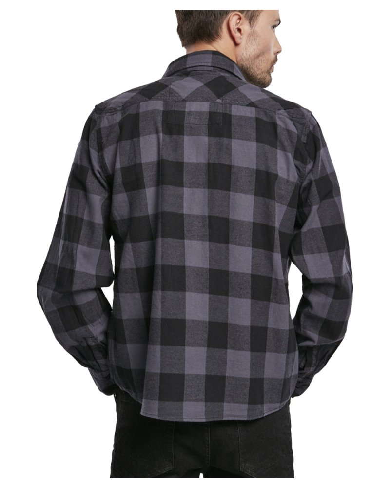 Chemise à carreaux Homme BRANDIT noir et bleu vue de dos | SPECIALFORCE