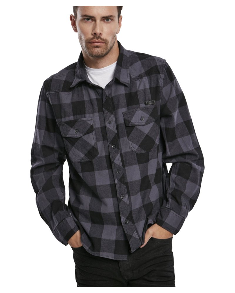 Chemise à carreaux Homme BRANDIT noir et bleu | SPECIALFORCE