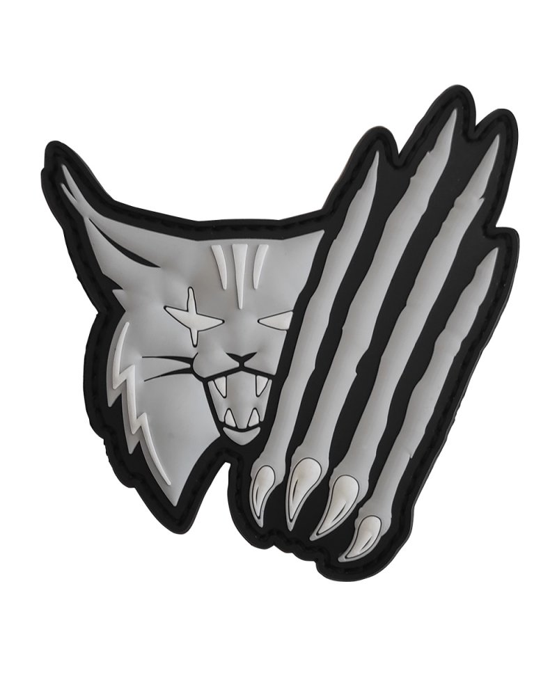 Patch Velcro PVC "Lynx SPECIALFORCE" - coloris gris clair / fond noir | SPECIALFORCE