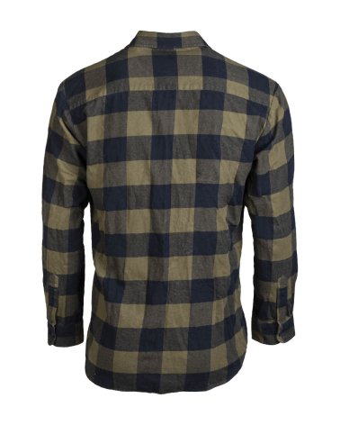 Chemise Bûcheron à carreaux Légère MIL-TEC - Coloris noir / kaki - vue de dos | SPECIALFORCE