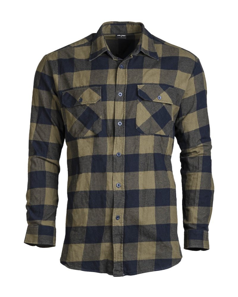 Chemise Bûcheron à carreaux Légère MIL-TEC - Coloris noir / kaki | SPECIALFORCE Chemise Bûcheron à carreaux Légère MIL-TEC - Coloris noir / kaki | SPECIALFORCE
